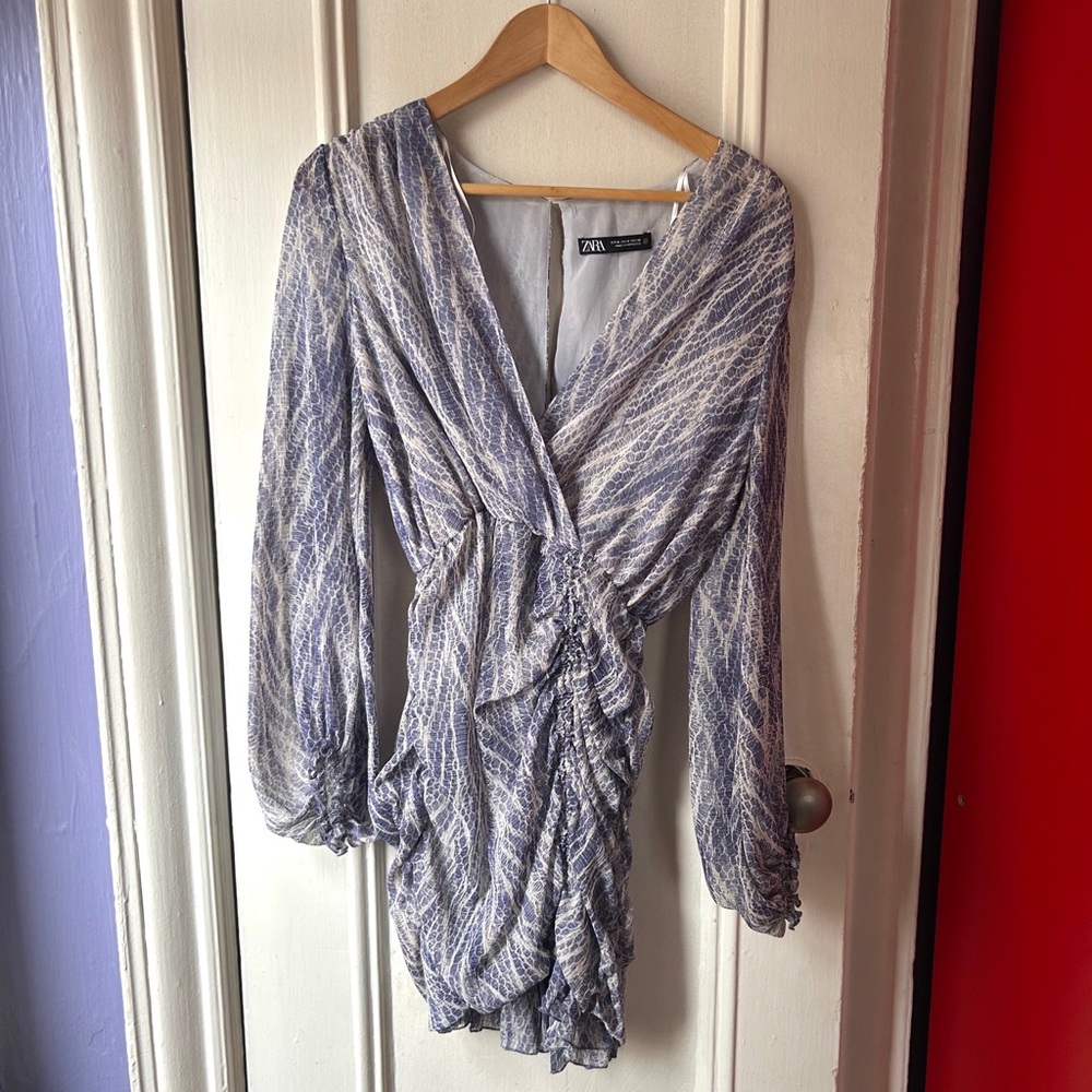 Zara Blue Patterned Dress